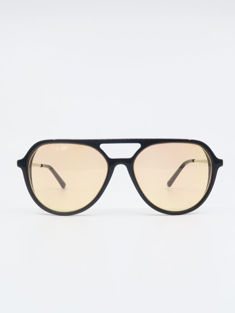 Light Tint Black & Orange Lenses, New Aviator, Fashion Unisex Sunglasses.